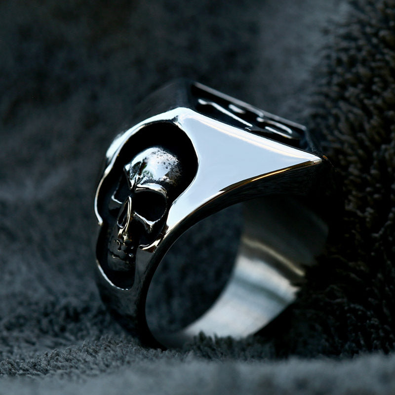 Vintage Lucky 13 Stainless Steel Ring
