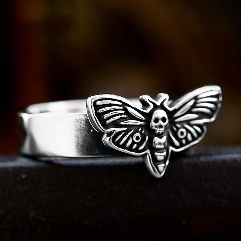 Men's Stainless Steel Moth Ring