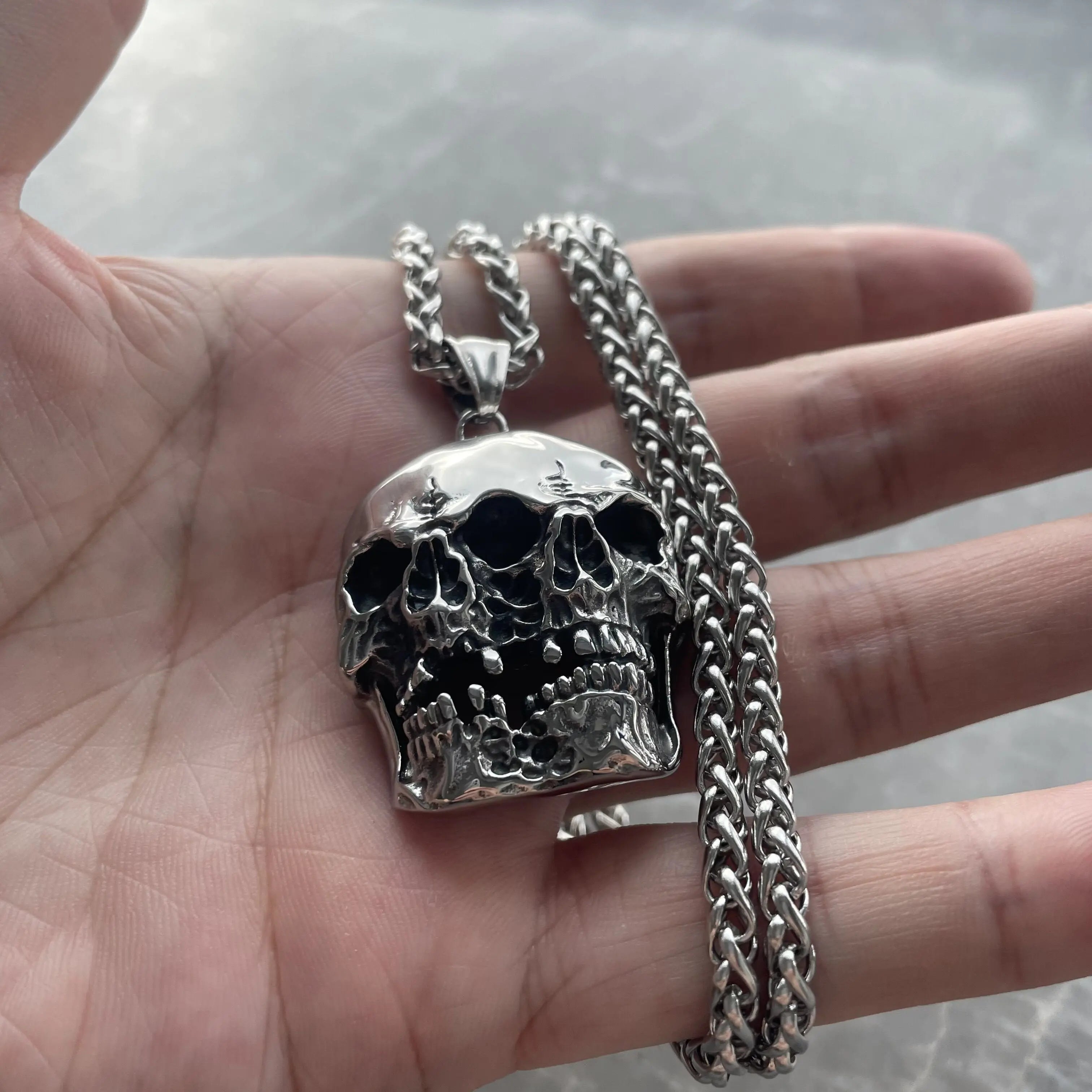 Merging Skull Stainless Steel Pendant VRAFI