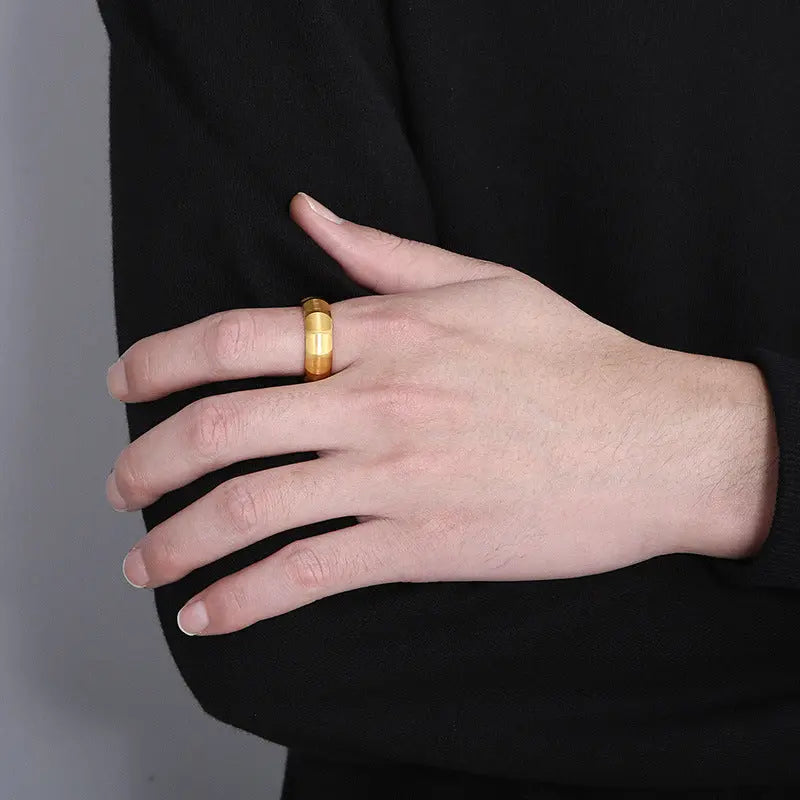 Minimalist Polygon Stainless Steel Ring Band - Vrafi Jewelry