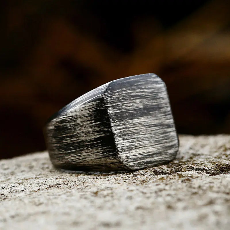 Minimalist Style Signet Stainless Steel Ring VRAFI