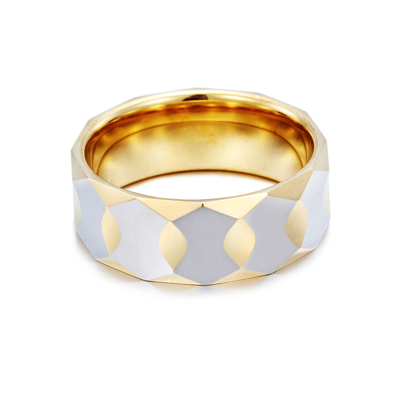 Modern Geometric Prism Men's Ring