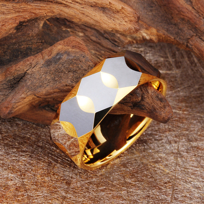 Modern Geometric Prism Men's Ring