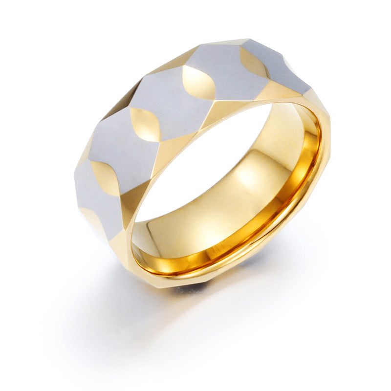 Modern Geometric Prism Men's Ring