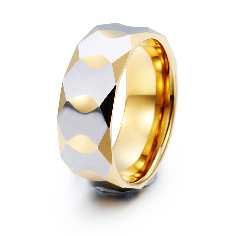 Modern Geometric Prism Men's Ring