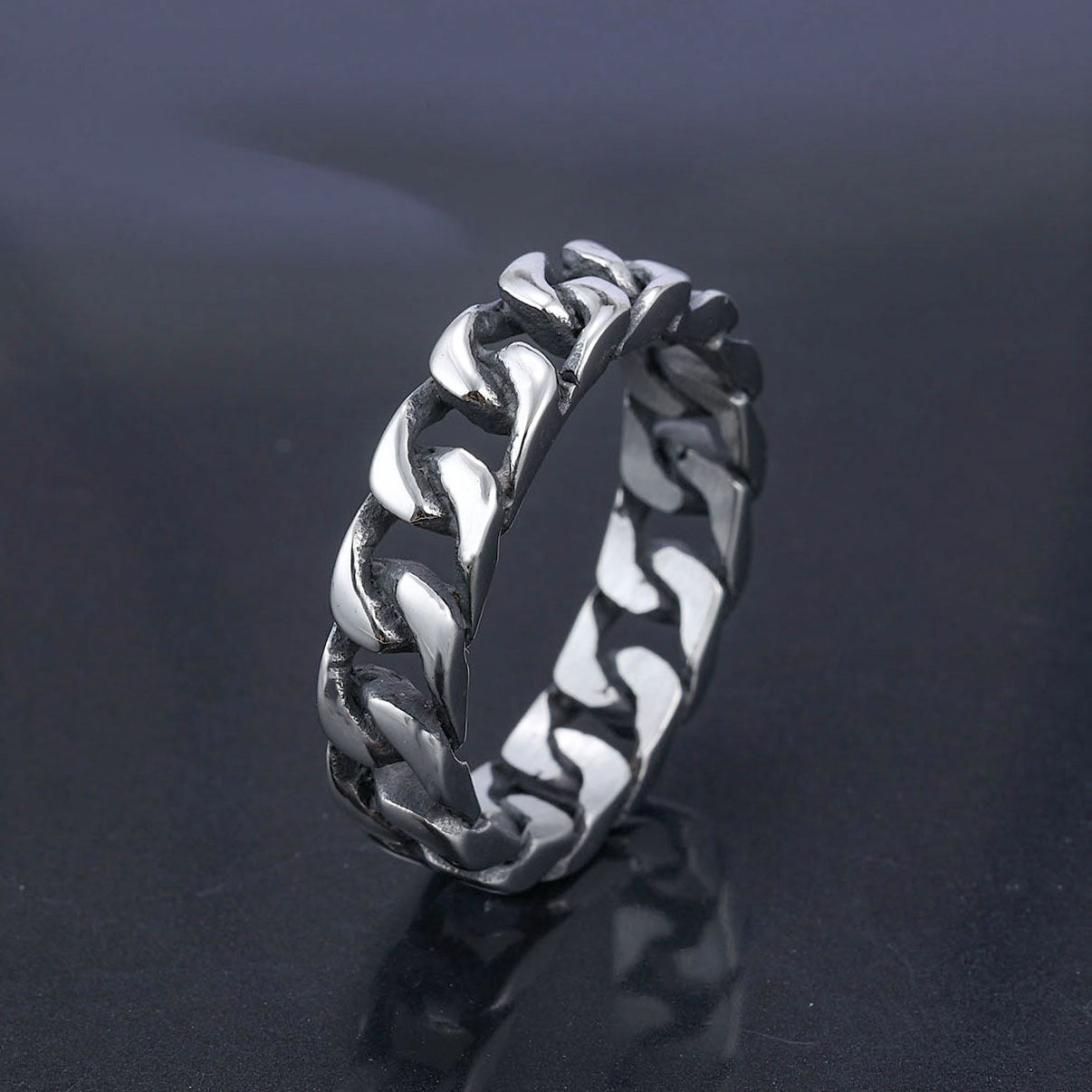 Motorcycle Chain Stainless Steel Ring-Vrafi Jewelry