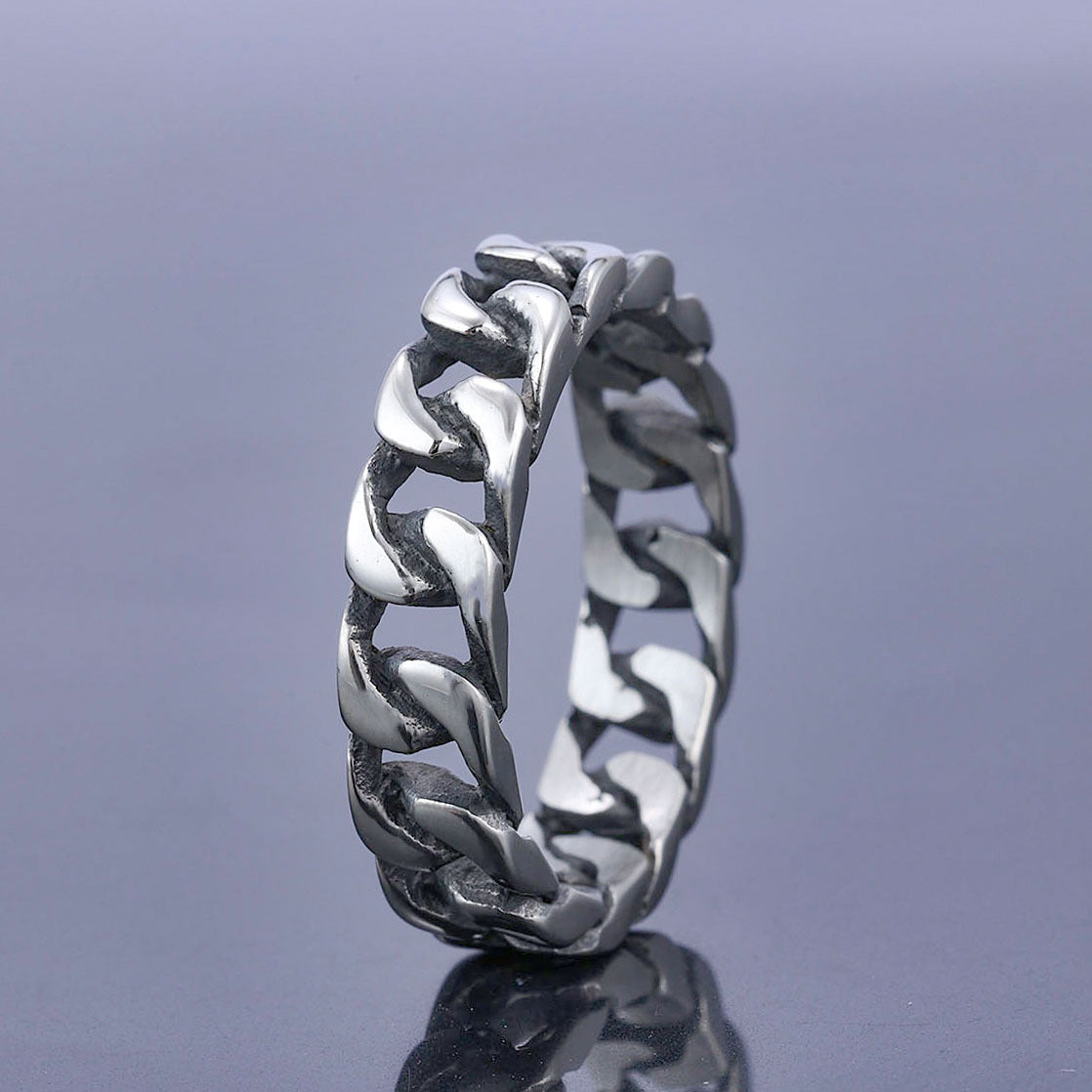 Motorcycle Chain Stainless Steel Ring-Vrafi Jewelry