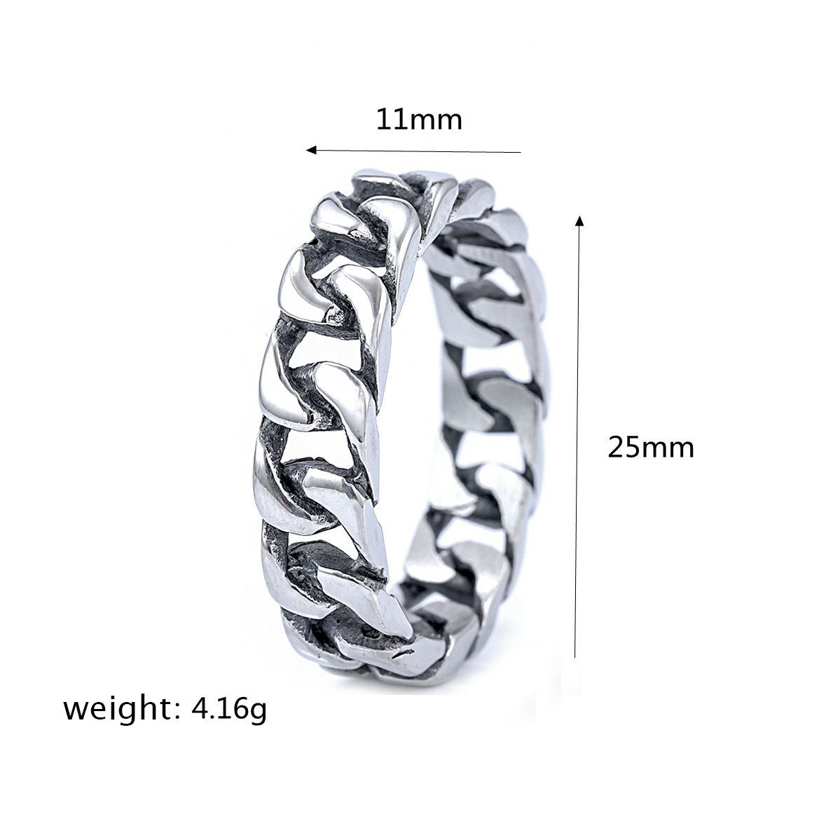 Motorcycle Chain Stainless Steel Ring-Vrafi Jewelry