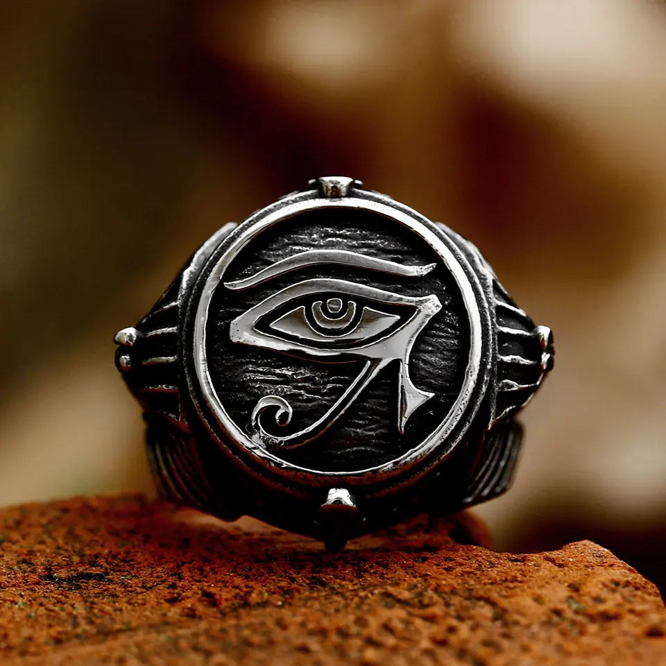 Mysterious Eye of Horus Stainless Steel Ring VRAFI