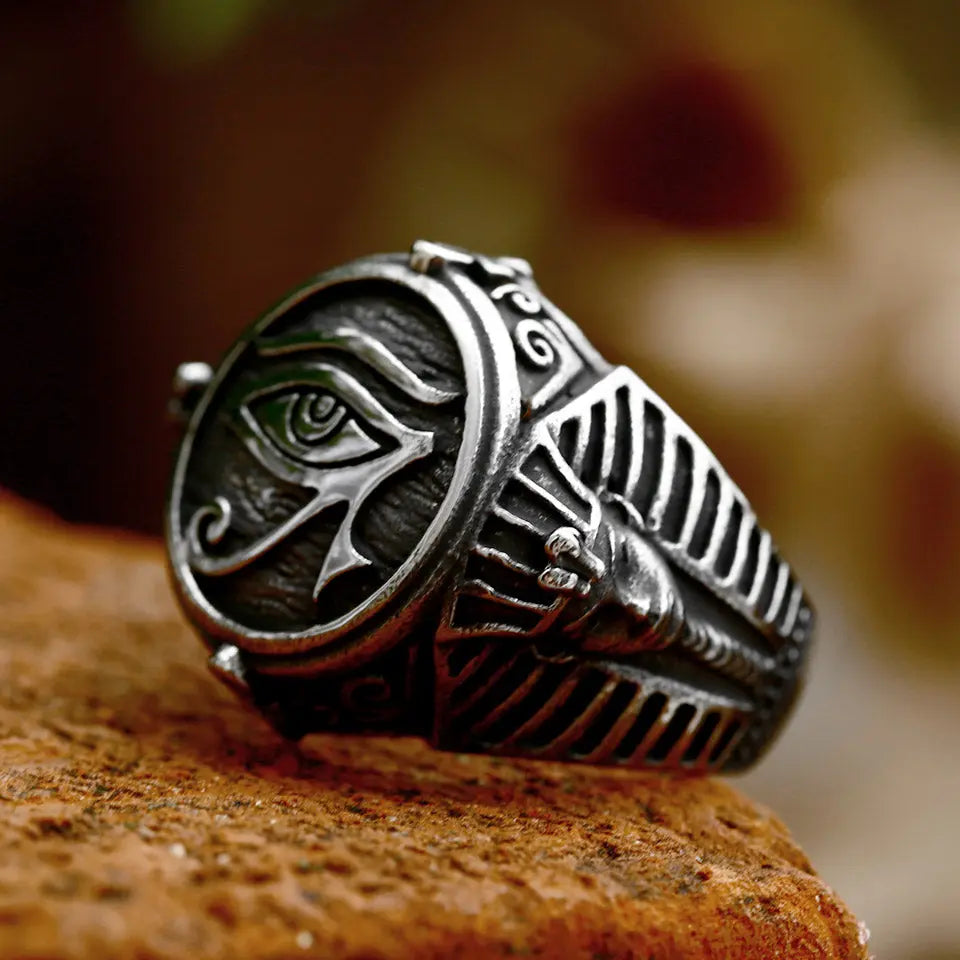 Mysterious Eye of Horus Stainless Steel Ring VRAFI