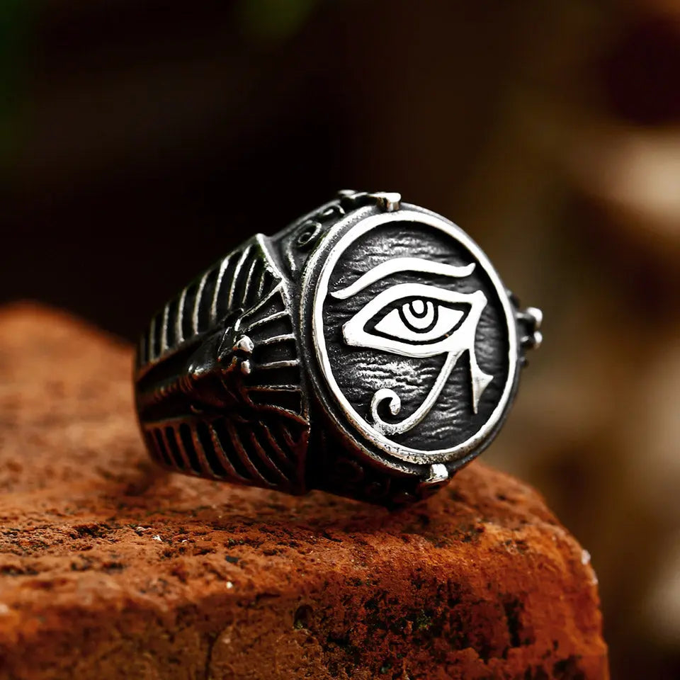 Mysterious Eye of Horus Stainless Steel Ring VRAFI