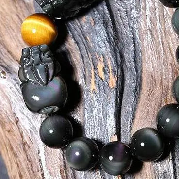 Natural Rainbow Eye Obsidian Bracelets Bangles Chakra Bracelet Vrafi Jewelry