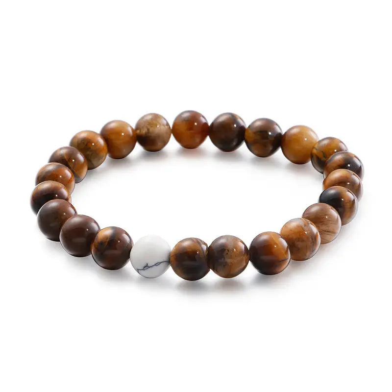 Natural Stone Round Beads Stretchable Bracelet VRAFI
