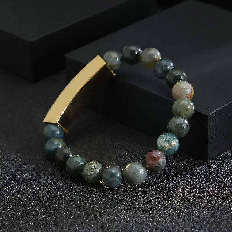 Nature Agate Round Bead Bracelet VRAFI