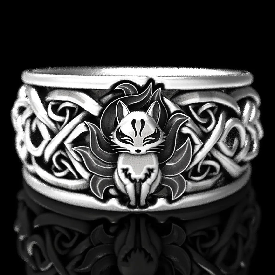Nine-tailed Fox Stainless Steel Ring Band VRAFI