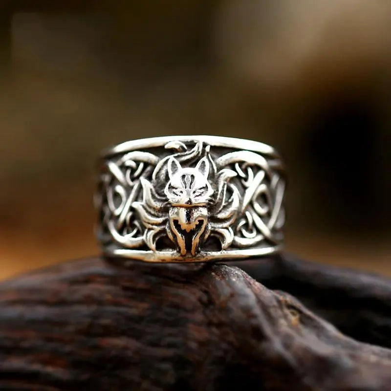 Nine-tailed Fox Stainless Steel Ring Band VRAFI