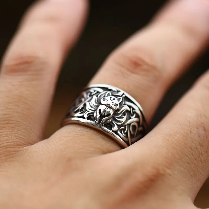 Nine-tailed Fox Stainless Steel Ring Band VRAFI