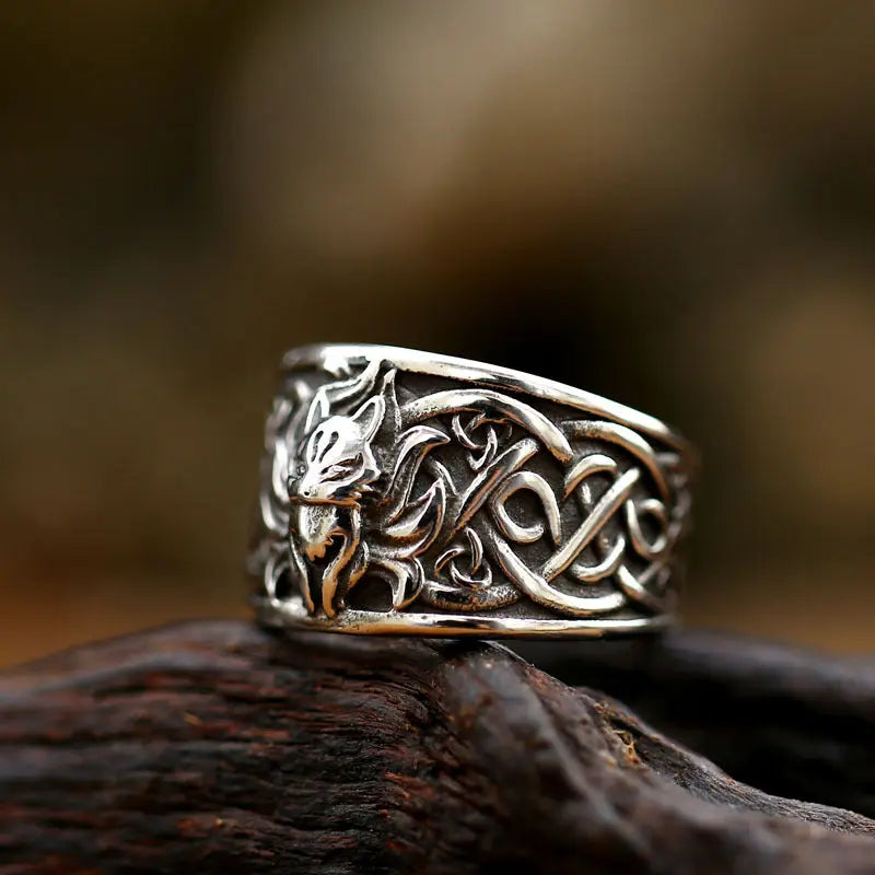 Nine-tailed Fox Stainless Steel Ring Band VRAFI