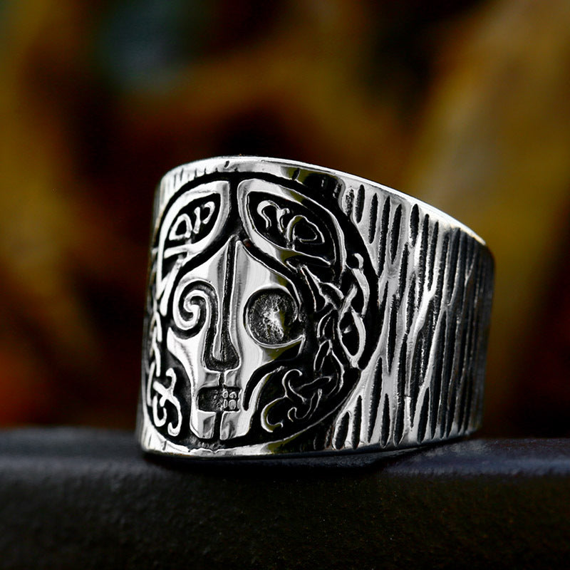 Norse Goddess Hel Stainless Steel Ring-Vrafi Jewelry