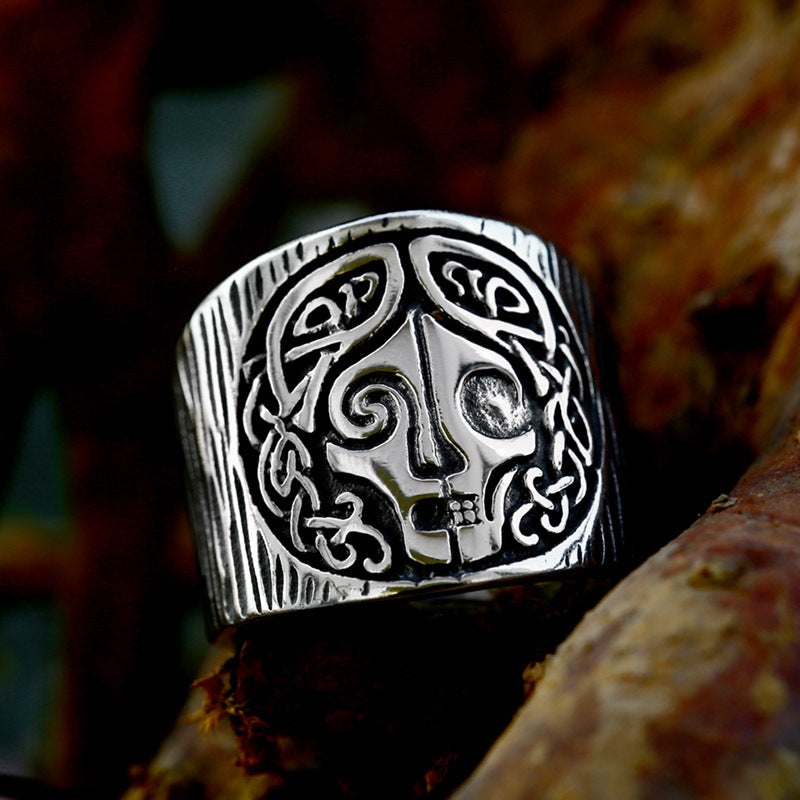 Norse Goddess Hel Stainless Steel Ring-Vrafi Jewelry