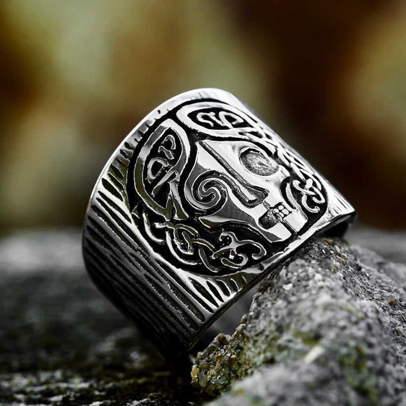 Norse Goddess Hel Stainless Steel Ring-Vrafi Jewelry