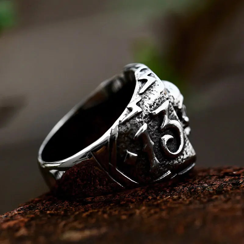 Number 13 Skull Stainless Steel Ring VRAFI