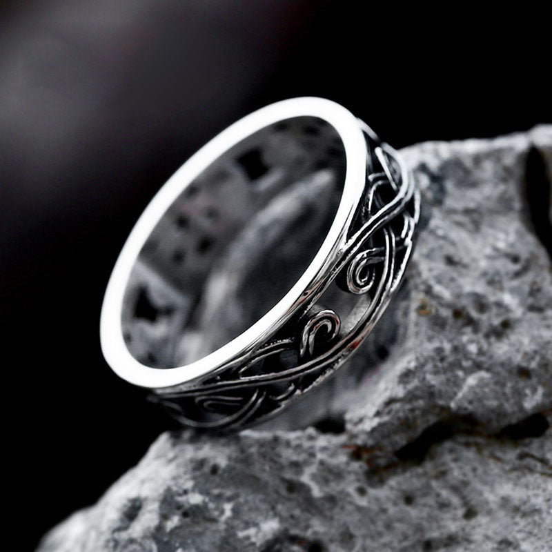 Nordic Viking Pattern Stainless Steel Men's Ring