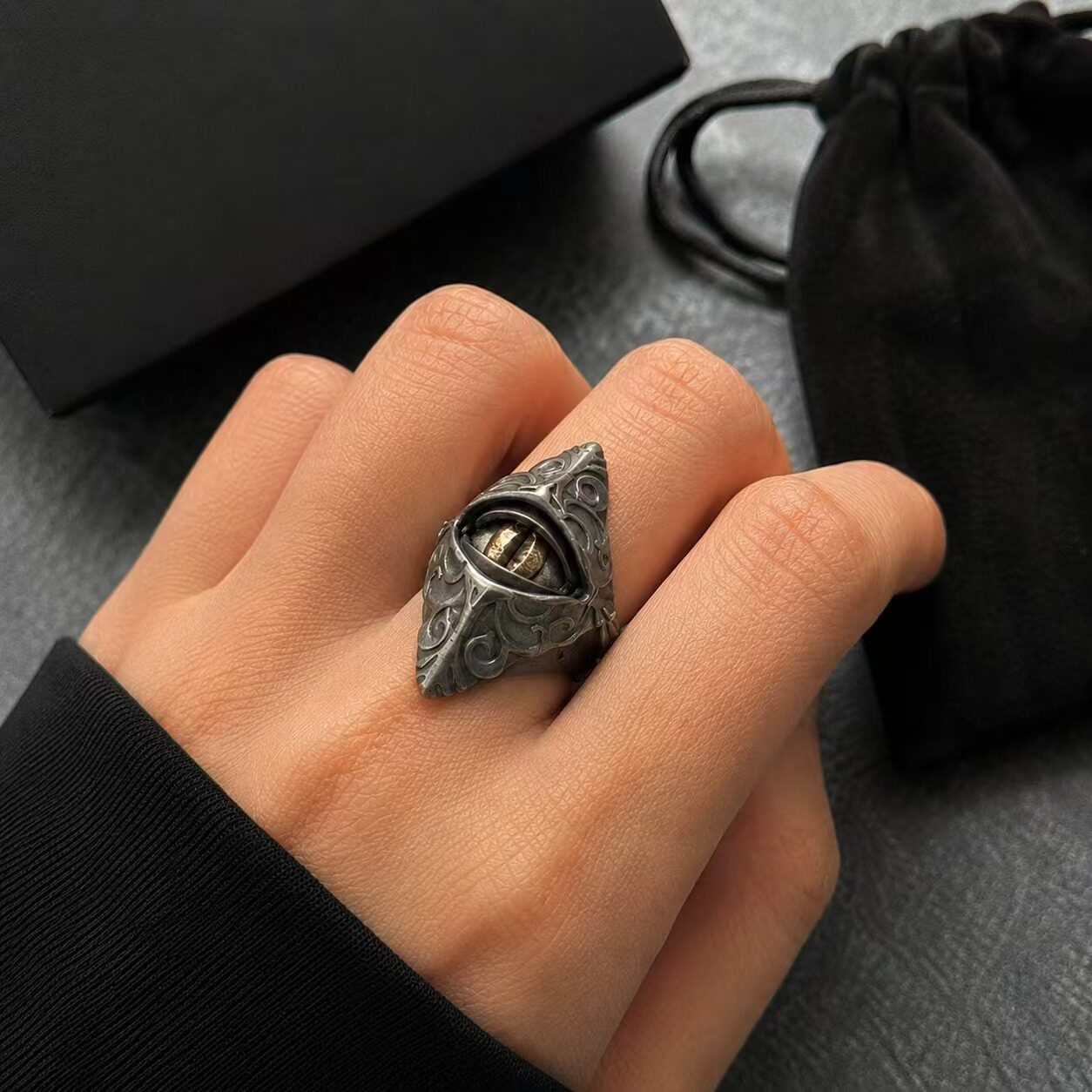 Copper Blinking All Seeing Eye Ring