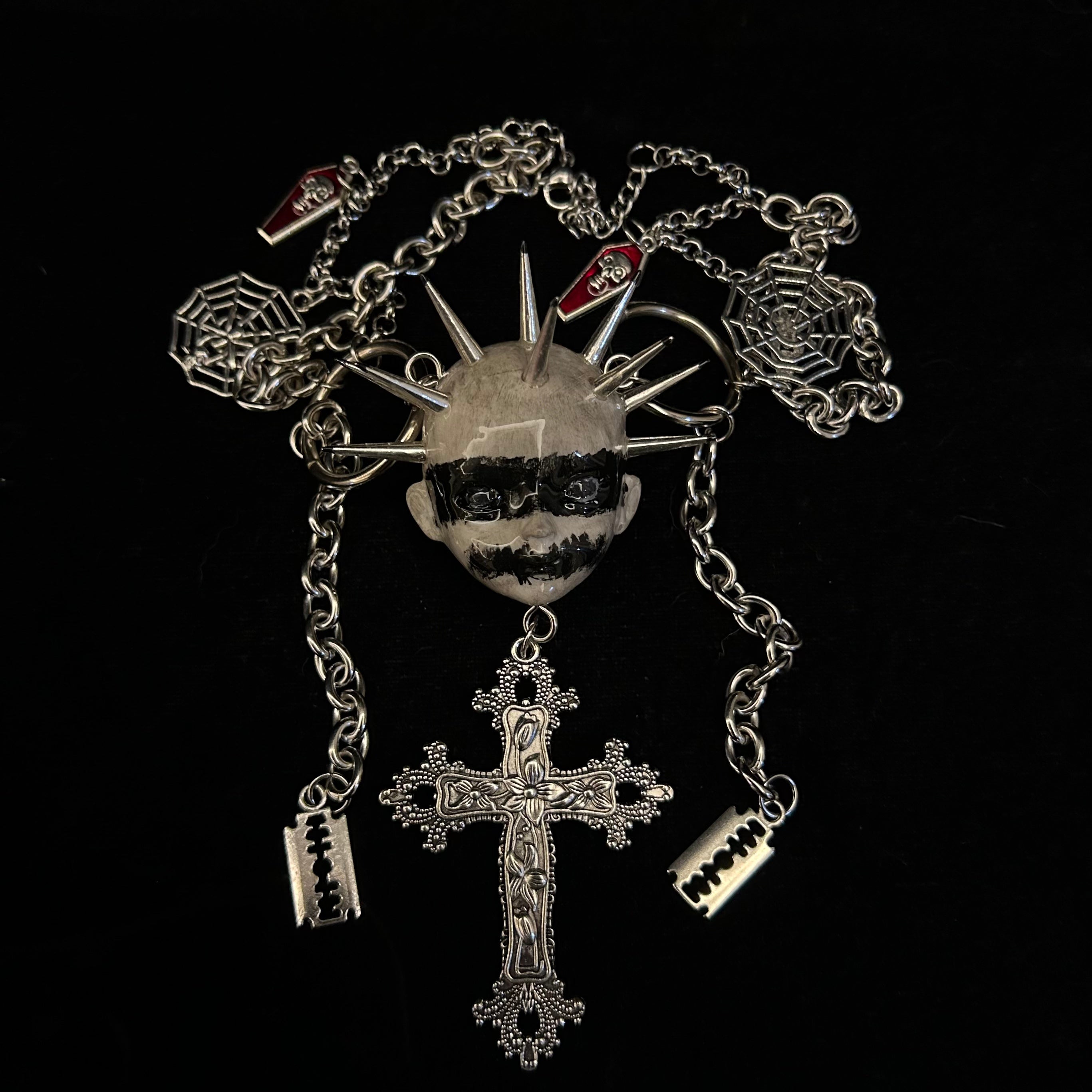 Gothic punk cross necklace