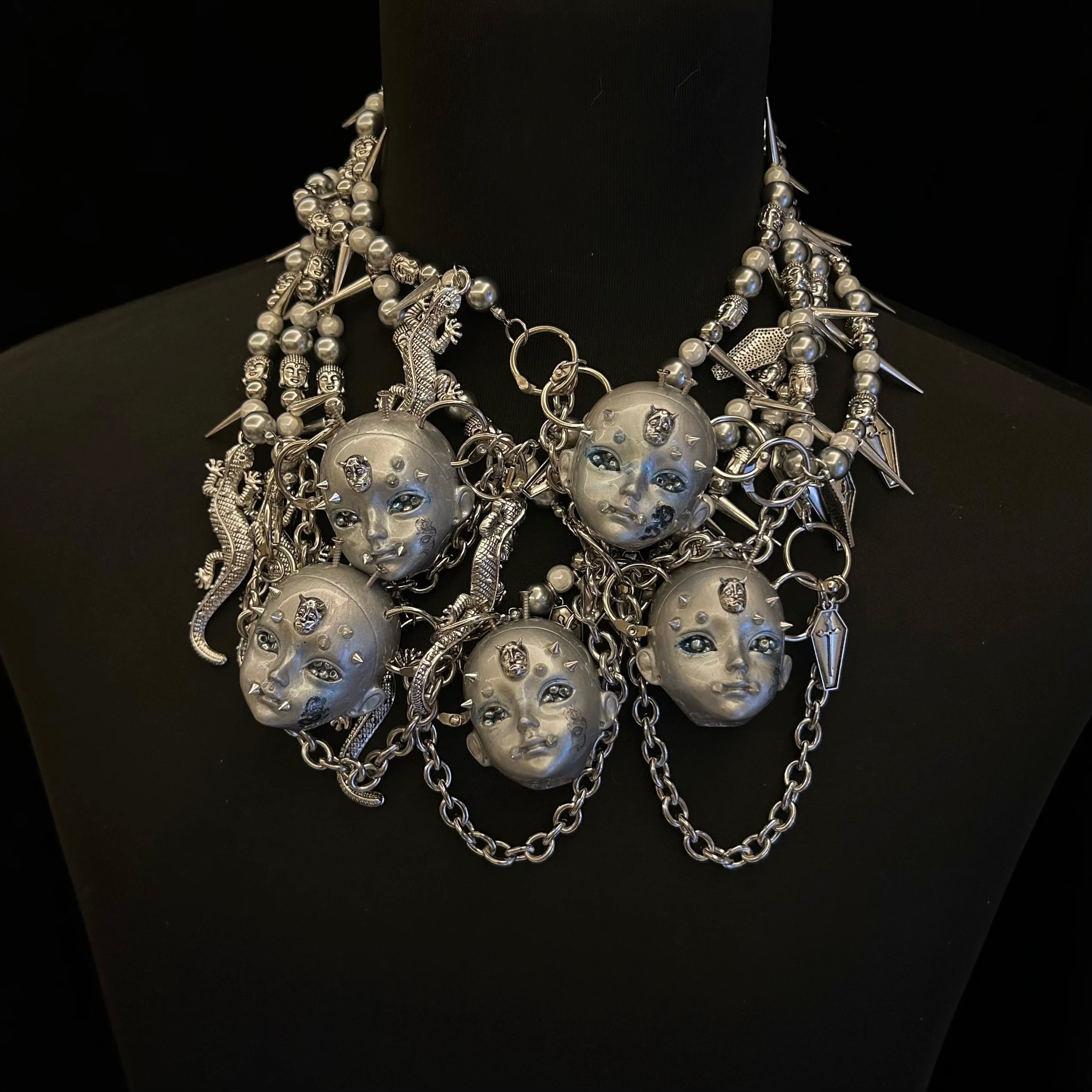 Punk mechanical snake-shaped necklace