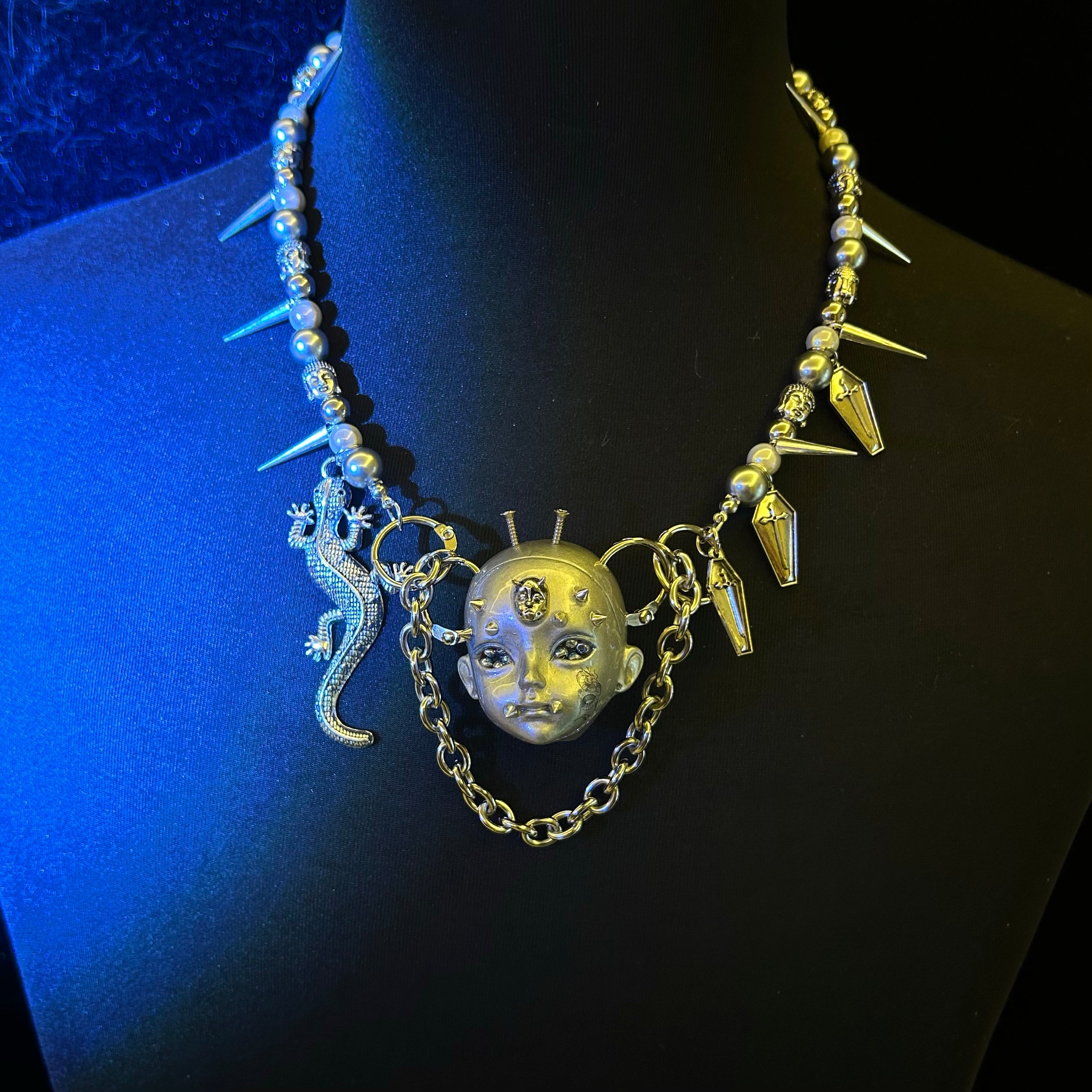 Punk mechanical snake-shaped necklace