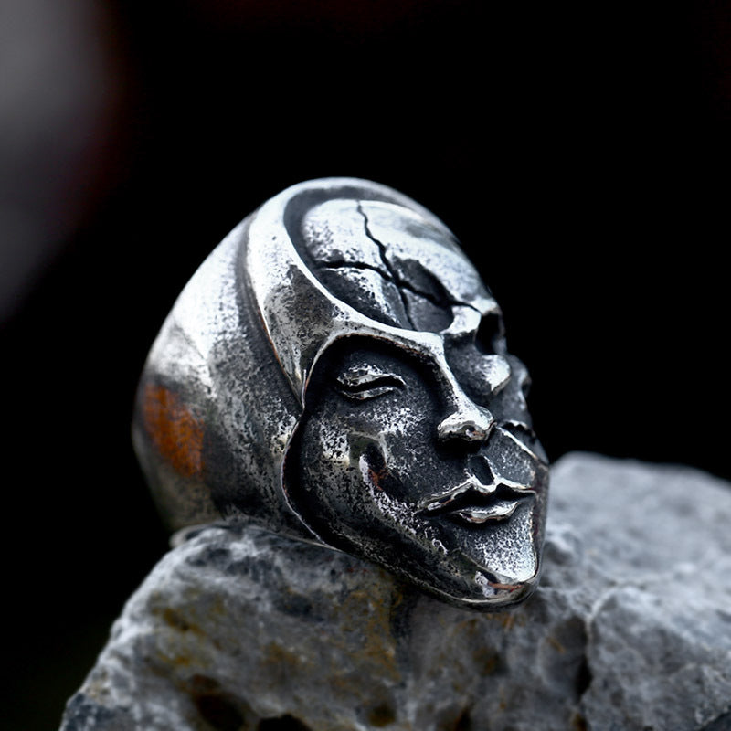 Bague tête de mort en acier inoxydable