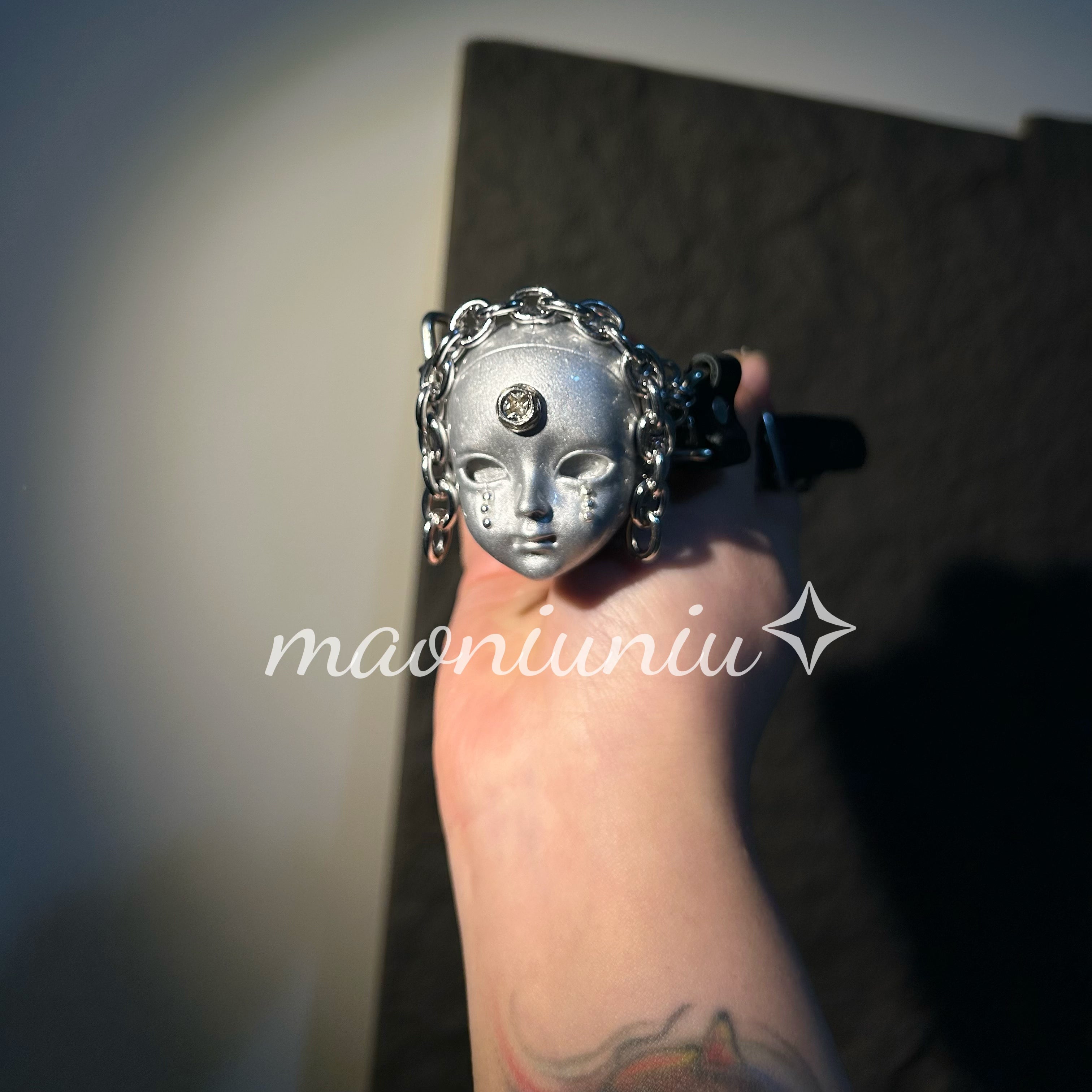 Choker mechanical mask necklace