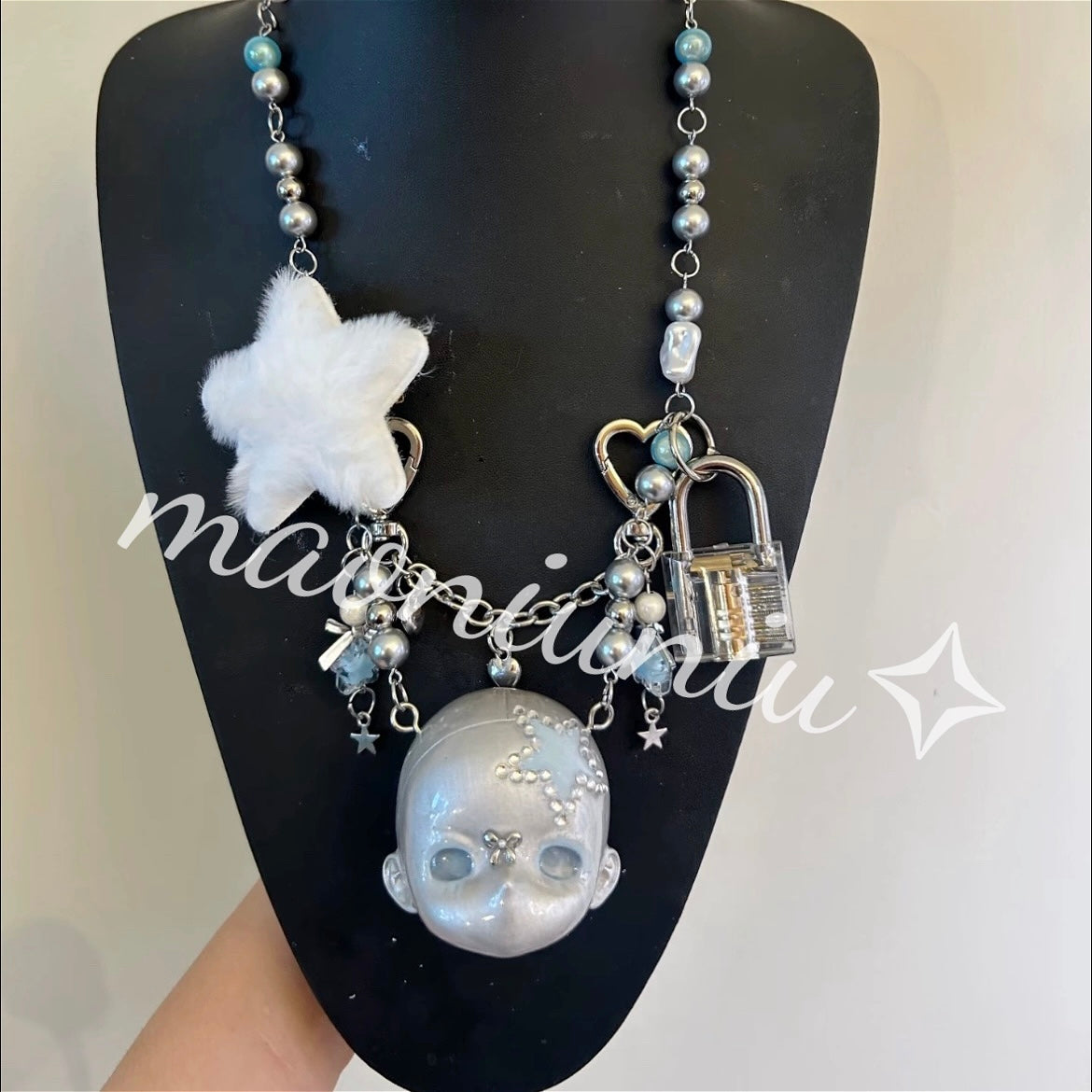 Y2k Dream Baby Head Necklace