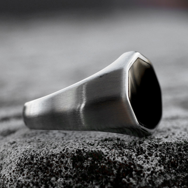 Stylish and Simple Hexagonal Stainless Steel Men's Ring