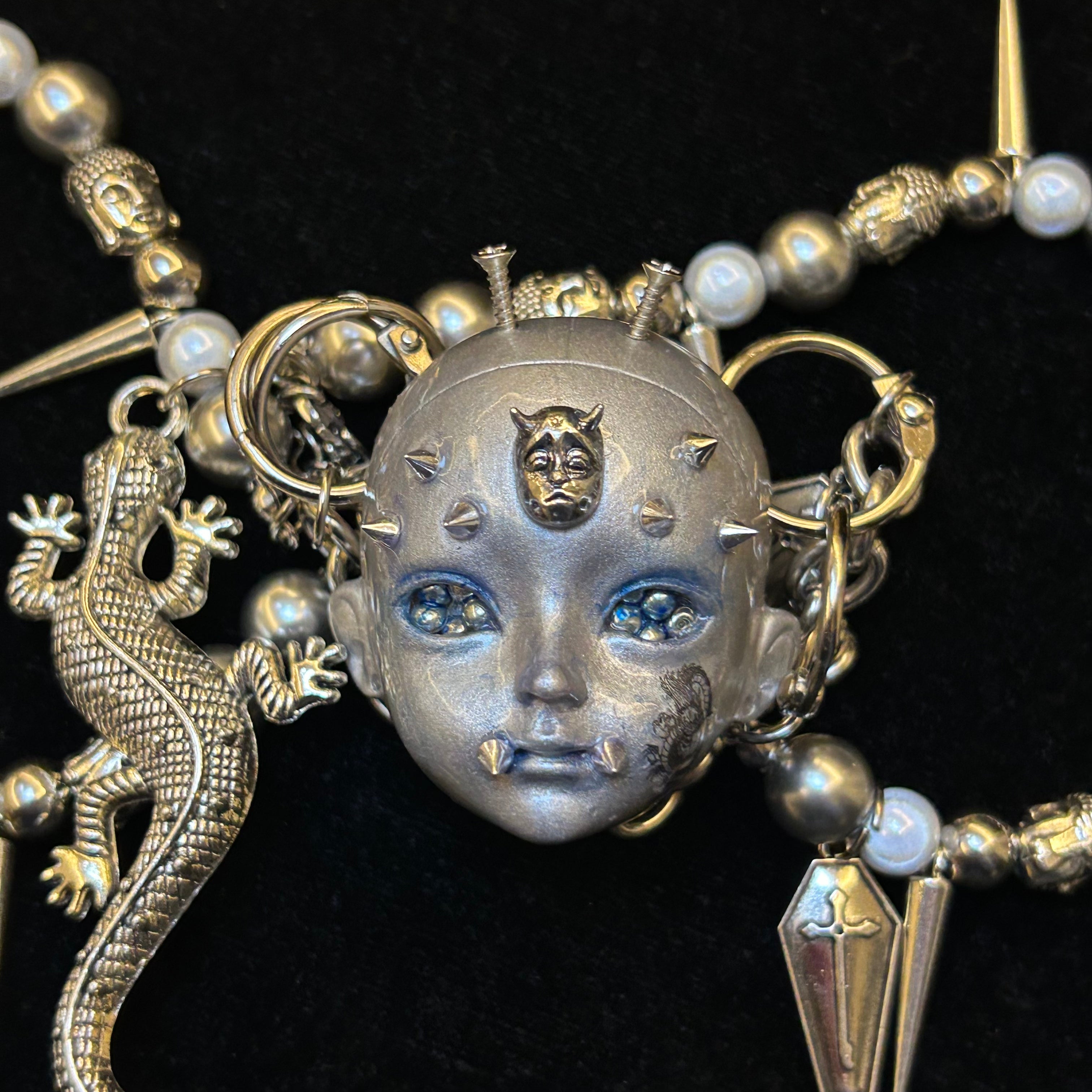 Punk mechanical snake-shaped necklace