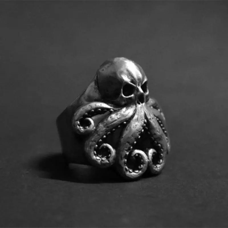 Octopus Skull Stainless Steel Ring - Vrafi Jewelry