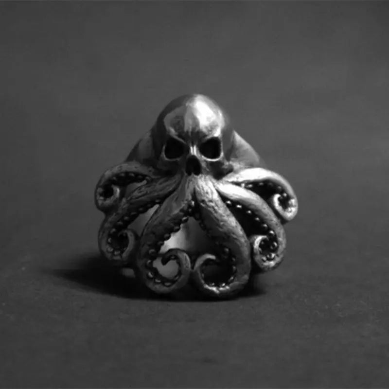 Octopus Skull Stainless Steel Ring - Vrafi Jewelry