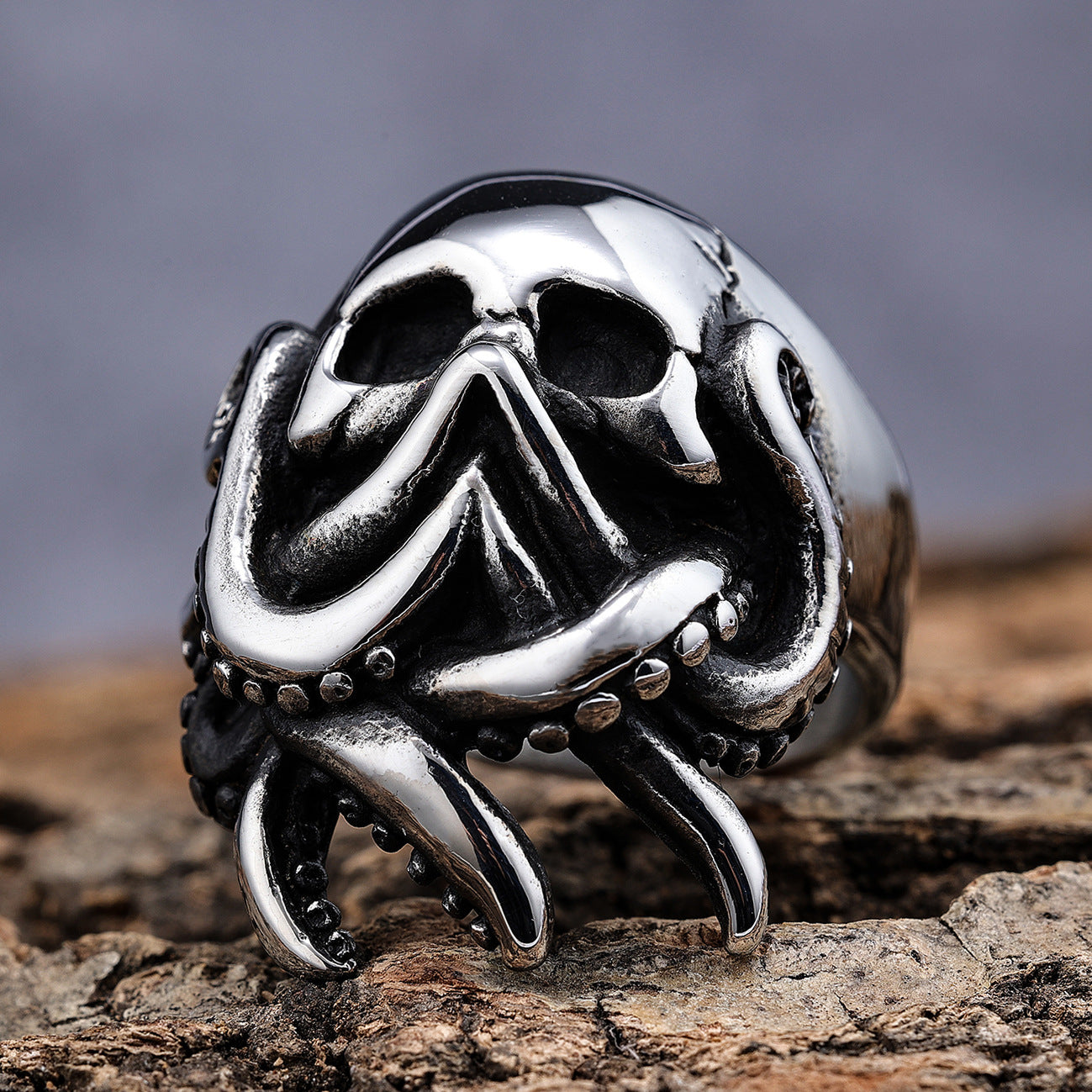 Octopus Skull Stainless Steel Ring-Vrafi Jewelry