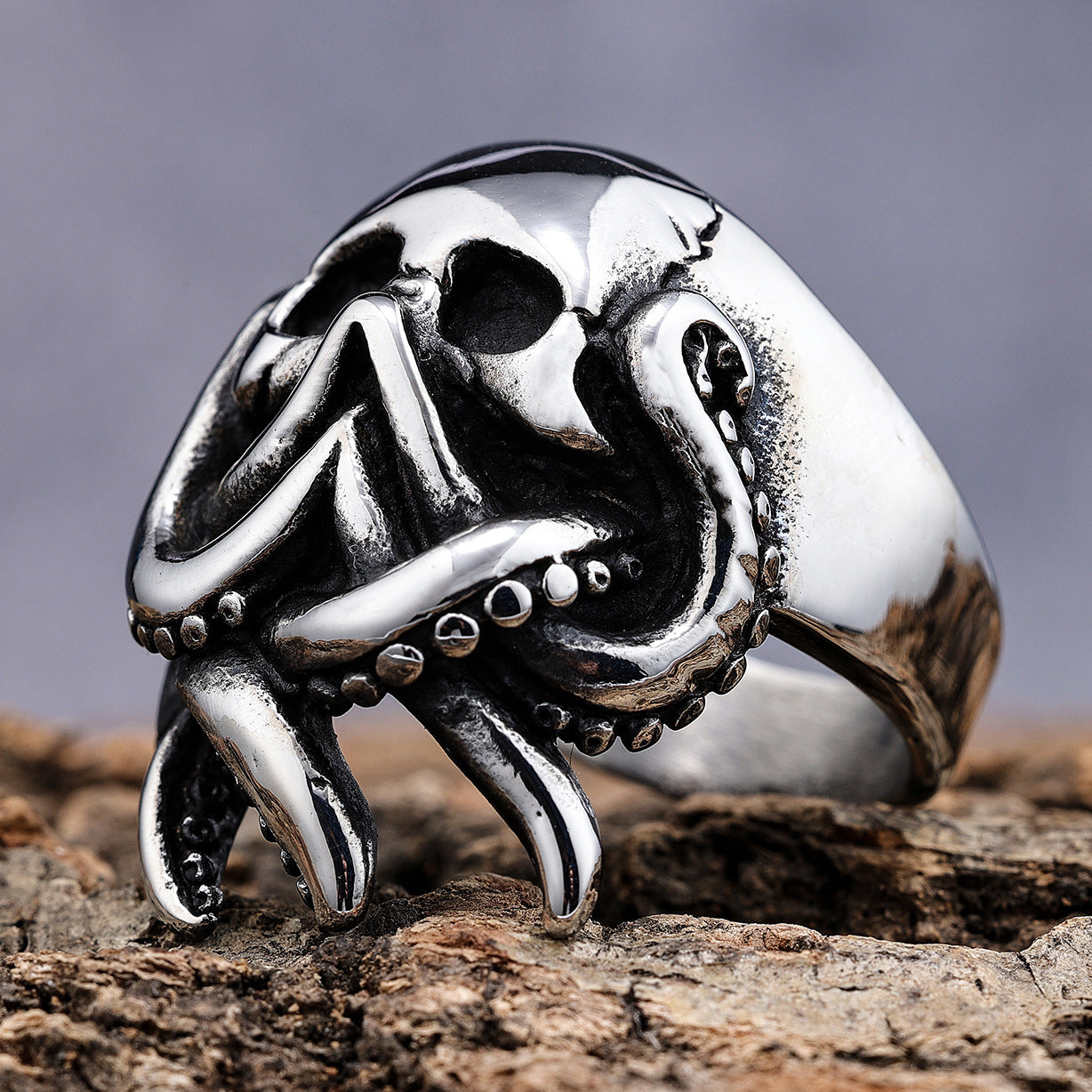 Octopus Skull Stainless Steel Ring-Vrafi Jewelry