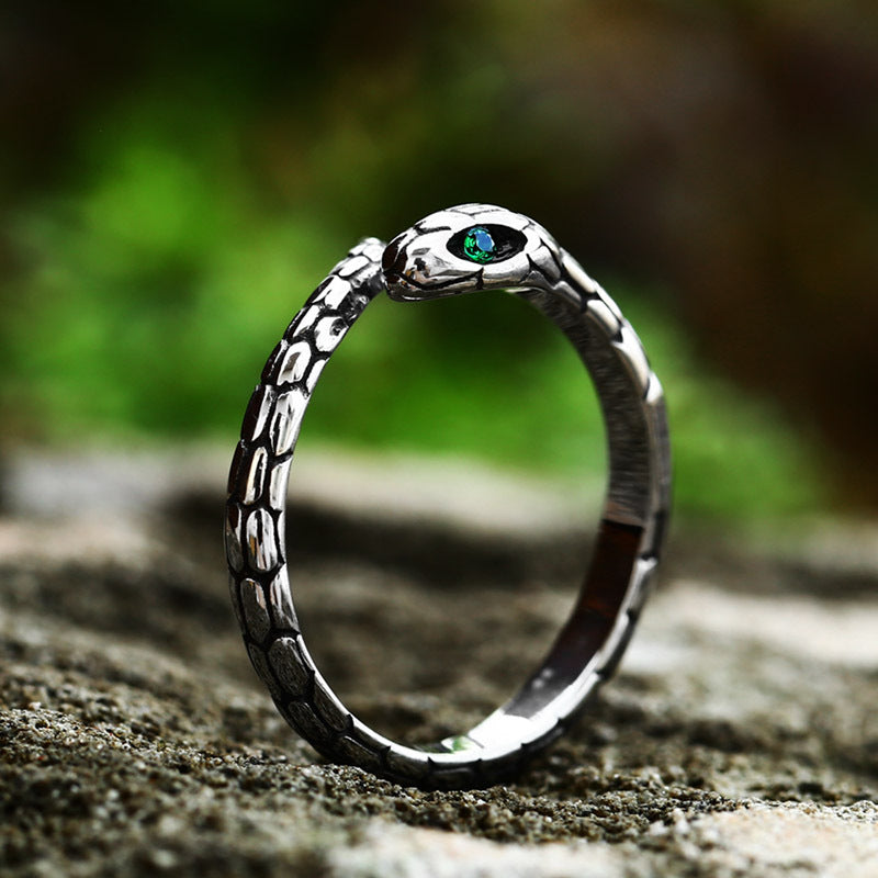 Opening Snake Stainless Steel Ring-Vrafi Jewelry