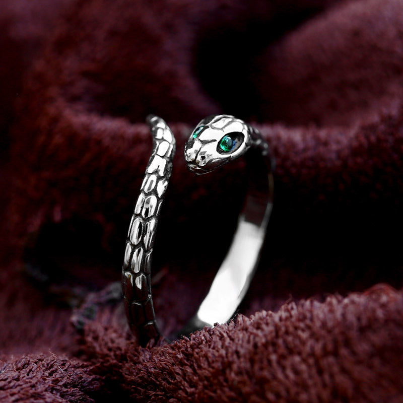 Opening Snake Stainless Steel Ring-Vrafi Jewelry