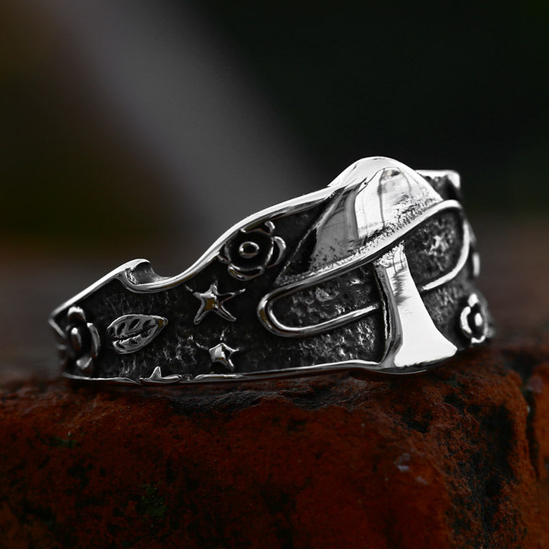 Personalized Mushroom Stainless Steel Ring-Vrafi Jewelry