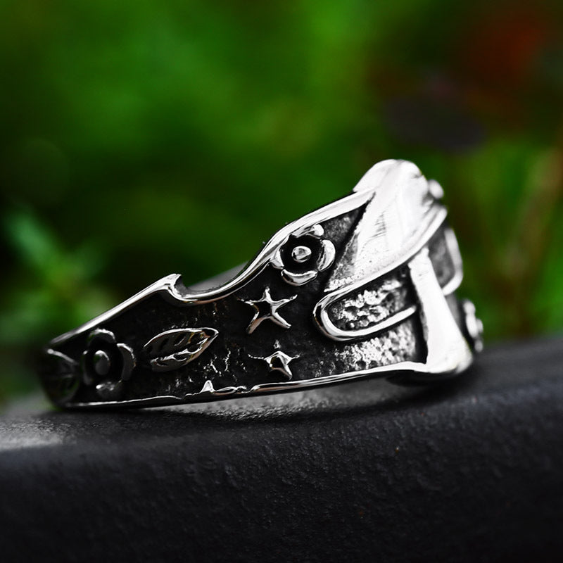 Personalized Mushroom Stainless Steel Ring-Vrafi Jewelry