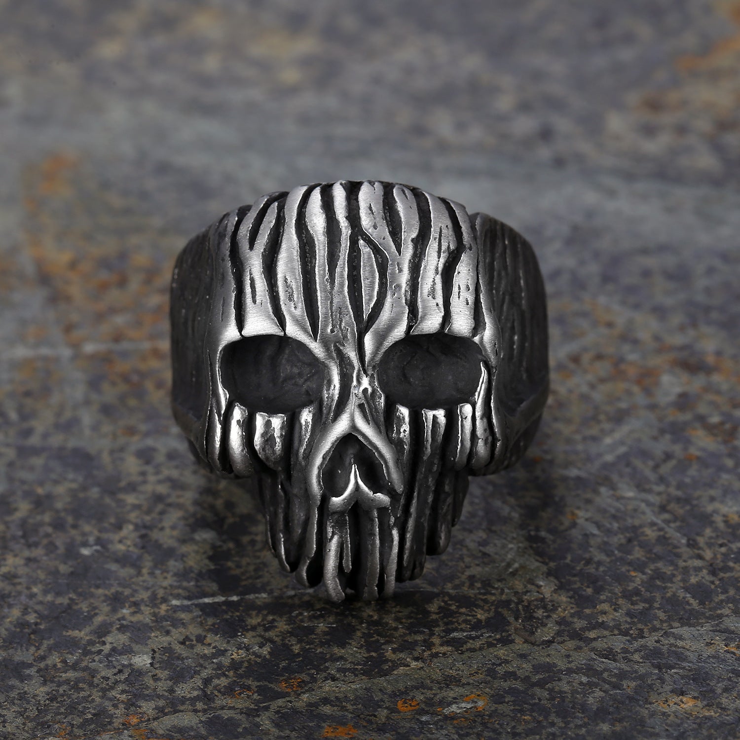 Personalized Skull Punk Stainless Steel Ring-Vrafi Jewelry