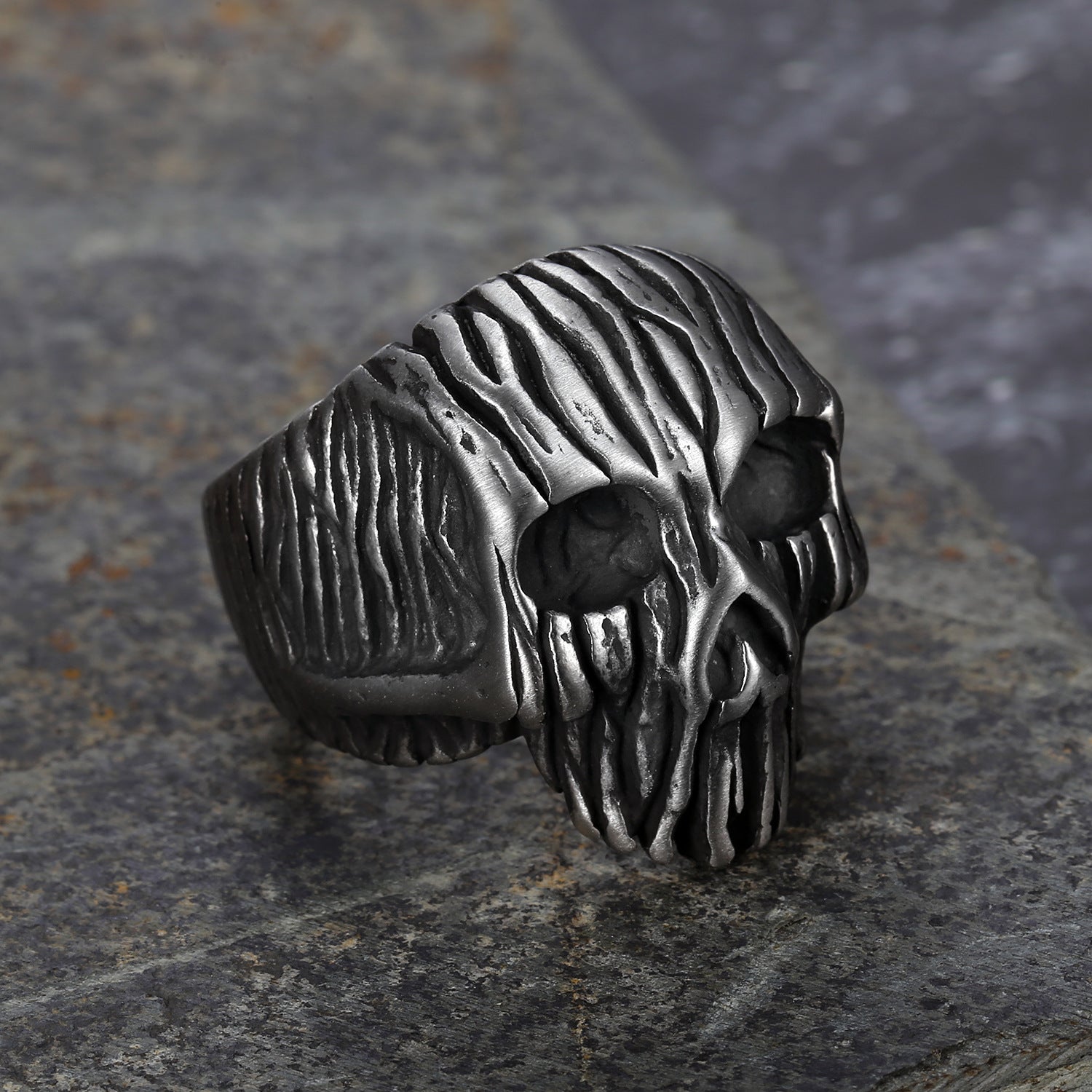 Personalized Skull Punk Stainless Steel Ring-Vrafi Jewelry