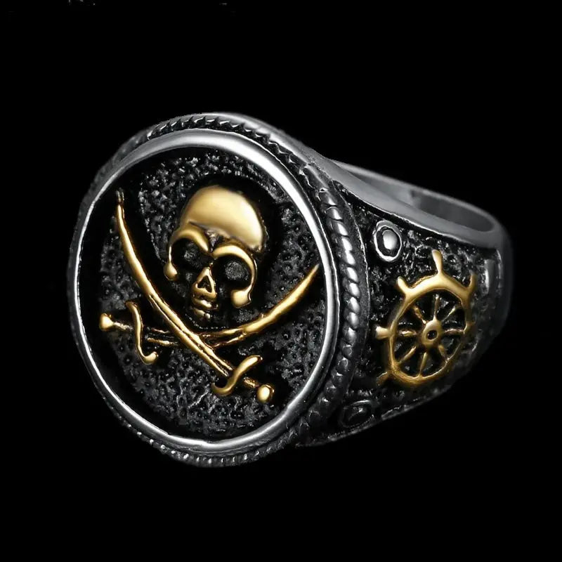 Pirate Skull Stainless Steel Ring - Vrafi Jewelry