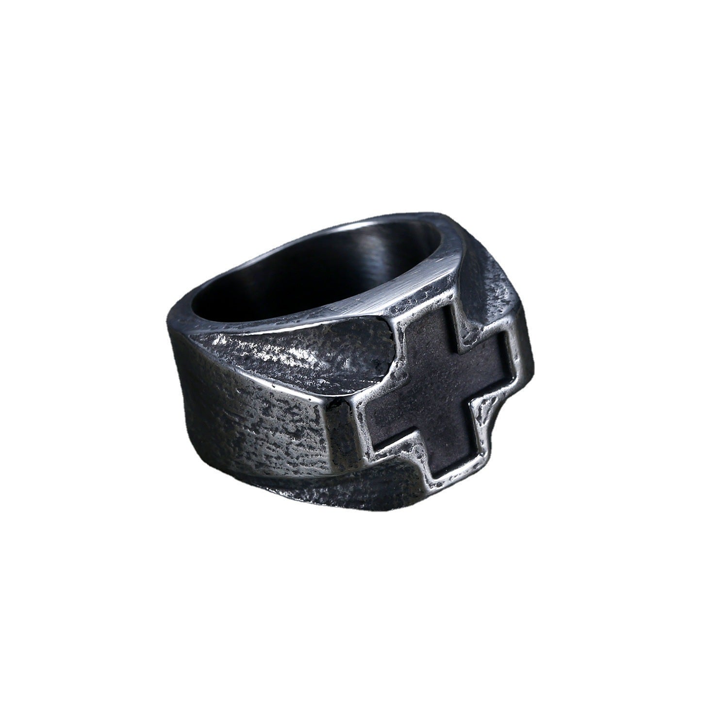 Punk Cross Stainless Steel Ring-Vrafi Jewelry
