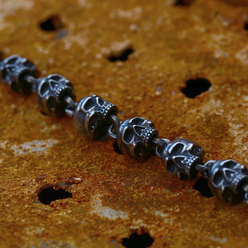 Punk Skull Chain Stainless Steel Bracelet