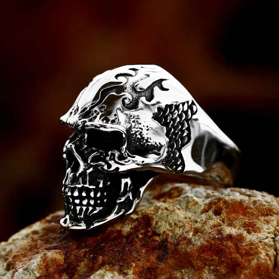 Punk Skull Skeleton Stainless Steel Ring